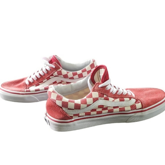 Vans Old School Skateboard Sneakers  Red White Checkered Men’s sz 7 women's 8.5 - Picture 2 of 11